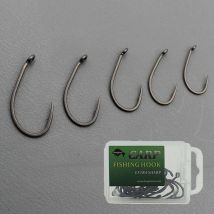 20PCS Top Class Karpfen Haken Kurv Schaft Matte Schwarz Farbige PTFE Karpfen Angeln Haken Stacheldraht Grob Angeln