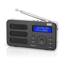 August MB225 Radio Portátil Digital Dab/Dab+/FM Radio Pequeña con Batería Recargable Dual Alarma Despertador Snooze RDS 40 Presintonias Pantalla LCD Radio Estéreo/Mono