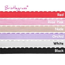 BRISTLEGRASS 50 100 Yard 5/8" 15mm Shiny Bra Strap Elastic Nylon Spandex Band Plush Shoulder Tape Underwear Lingerie Sewing Trim