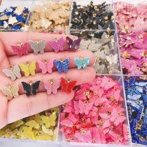 Peixin 10 Teile/satz Gold Pulver Nette Schmetterling Anhänger DIY Ohrringe Schmuck Machen Liefert Bunte Schmetterling Charms Zubehör