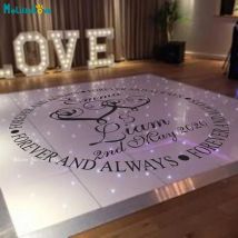 Custom Name Datum Hochzeit Tanzfläche Aufkleber Dekoration Cool Art Schöne Grand Feier Vinyl Wandmalereien Selbst-adhesive YT5110