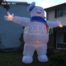 Großhandel LED aufblasbare Ghostbuster Stay Puft Cartoon Charakter weißere Marshmallow Mann für Halloween Party Dekoration