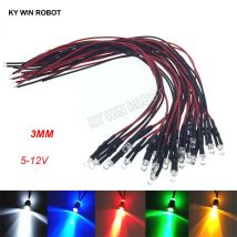 10PCS 3mm LED 5-12V 20cm Vorverdrahtet Weiß Rot Grün Blau Gelb UV RGB Diode Lampe Dekoration Leuchtdioden Vorgelötet