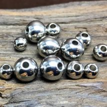 Silber Farbe Runde Solide edelstahl Metall 4mm 5mm 6mm 8mm 10mm 12mm Lose spacer Handwerk Perlen für Schmuck Machen DIY