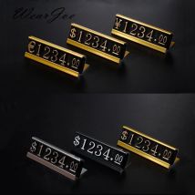 Telaio in alluminio Dei Monili Numeri Prezzi Cubo Segno Numero di Prezzo Tag Display Contatore Stand Tag Label Set Regolabile per il Negozio di Vendita Al Dettaglio