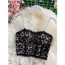 Camisole Women Solid Sexy Ladies Korean Style Popular Lace Design Chic Newest Hot All-match Off Shoulder Inside Minimalist Tops