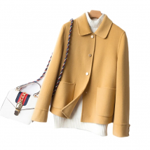 Doppelseitiger Kaschmir mantel Frauen 2025 neue Herbst Winter hochwertige kurze Jacke einreihige