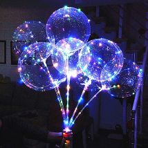 Griff Led Weihnachten Ballon Leuchtende Transparente Helium Blase Ballons Hochzeit Geburtstag Party Dekorationen Kind LED Licht Ballon