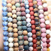 Naturalny matowy matowy połysk 4 6 8 10mm labradoryt Jaspers agaty amazonit Turquoises kamień koraliki dla DIY