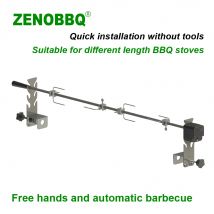 ZENOBBQ Classic Electric Automatic BBQ Spit Rotisserie Free Length Adjustment Outdoor Cooking Tools Roaster Accessories Grilling