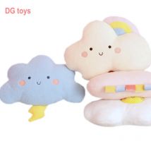 Cute Emotion Face Weather Pillow Stuffed Plush Thunder Dark Clouds Rainbow White Cloud Cushion Baby Bed Room Decor Home Decor