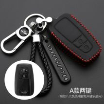 2 tasten Leder Schlüssel Fällen Fob Keychain Abdeckung Für Toyota Camry 2017 2018 CHR CH-R Prius Corolla RAV4 Smart Schlüssel auto Styling