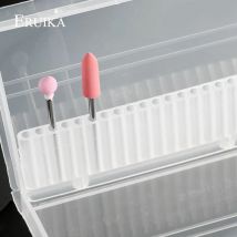 20 Slots Klar Nagel Bohrer Pinsel Kunststoff Lagerung Box Halter Container Maniküre Schneider Display Nagel Zubehör Nail art Werkzeug