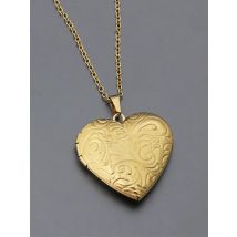 1pc Carved Designs Heart Photo Frame Pendant Necklace Stainless Steel Charms Locket Necklaces Women Men Fashion Memorial Jewelry