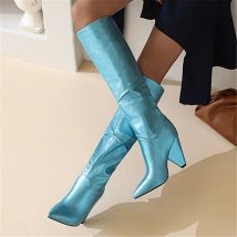 2025 neue Frauen Stiefel Spitz Stiletto High Heels Stiefel Sexy Kniehohe Stiefel Frauen Nachtclub Stiefel Große Größe 34-45