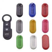 Cocolockey Fern Flip Key Shell Fall Auto Schlüssel Pad für Fiat 500 Panda Punto Bravo Ersatz Schlüssel Fall 3 Taste gummi Taste Pad