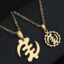 SONYA Afrikanischen Symbol Anhänger Halsketten Gold Farbe Edelstahl Adinkra Gye Nyame Ethnische Schmuck Ghanaian