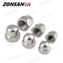 ZONSANTA Dadi Ghianda M3 M4 M5 M6 M8 M10 M12 M14 M16 Tappo decorativo in acciaio inossidabile 304 Dadi ciechi Tappi Coperture Dado Ghianda a cupola esagonale