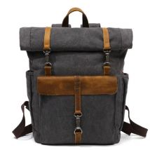 Vintage Canvas Leder Rucksäcke Reisen Laptop Rucksack Schultaschen für Teenager Rucksack Student Computer Rucksäcke