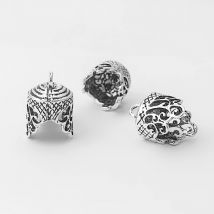 10 stücke Antike Silber Farbe Spitze Lacework Prägung Korn End Kappe Perlen Für DIY Schmuck Erkenntnisse