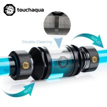 Bitspower Touchaqua G1/4" Water Cooling Filter Universal Use Double Cleaning Brass Acrylic Material  Black, BPTA-ILF