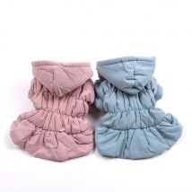 XKSRWE Prinzessin Hund Haustier warmes Kleid Hoodie Blumenblasenrock Mädchen Hund Katze Wintermantel Outfit Kleidung 6 Größen