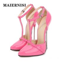 MAIERNISI frauen Pumpen Spitz Pfennig Frauen Schuhe 2020 Frühling Herbst Neue Metall Ferse High Heels Weibliche Modell Laufsteg schuhe