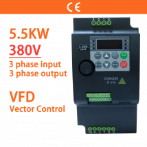 5.5KW 380V 3 Phase 7.5HP Vector Control VFD Variable Frequency Drive Converter Variator for Motor Speed Controller Inverter