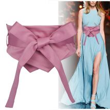 Mode Rosa Blau Gelb Schwarz Stoff Weiche Taille Gürtel für Frauen Selbst-krawatte Bogen Weit Schlank Korsett Frühling Herbst mantel Kleid Gürtel