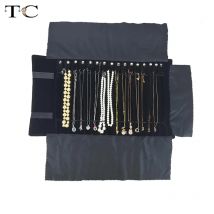 Tragbare Halskette Display Beutel Halskette Halter Schmuck Rolle Tasche Schwarz Samt Anhänger Organizer Schmuck Lagerung Tasche