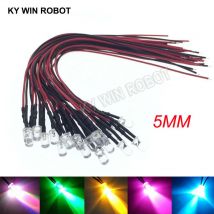 5mm LED 12V 20cm Precablato Bianco Rosso Verde Blu Giallo UV RGB Diodo Lampada Decorazione Diodi emettitori di luce Pre-saldati 10 PZ