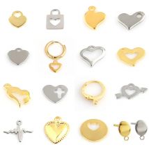 20pcs/lot Heart Charm Stainless Steel pendants Mini Love Heart Pendant charms for jewelry making diy earrings making supplies