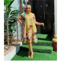 Miyak Pleated Improved Cheongsam Floral Vintage Print Loose Plus Size Women Spring Buckle Retro Dress Lady Elegant Chinese Qipao