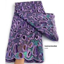 Very High Quality African French Lace Korea Mesh Fabric 5 Yards Soft Shiny Tulle Lace Sequins Nigerian Dubai Big Occasional Wear