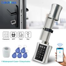 Wasserdichtes TTLock Bluetooth-Zylinderschloss Fernbedienung Schlüsselloses Elektronisches Türschloss APP WLAN Digitaler Code RFID-Kartenschloss