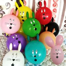 10 stücke 12 zoll gedruckt latex ballon kaninchen geformt kinder spielzeug ball cartoon tier ballons geburtstag dekoration