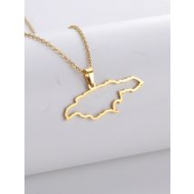 Cazador North America Caribbean Jamaica Map Pendant Necklace Country State Geography Steel Chain Necklaces For Women Jewelry