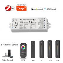 TUYA Zigbee Smart Led Controller DC12V 24V DIM RGB RGBW RGBWW RGBCW RGBCCT Strip 2.4G RF Remote Google Echo Plus Voice Control