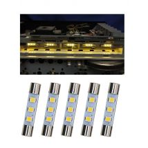 5 New Miniature Bulbs AC6V LED Fuse Lamp Replace 6V 250mA Incandescent Dial Pilot Light Fit Sansui Vintage Audio Stereo Receiver