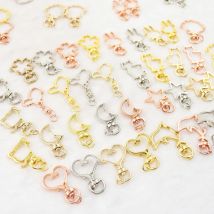 10 stücke 13 Stil 5 Farbe Tier Schlüssel Kette Karabiner Haken Schlüssel Ring Hund Schnalle DIY Machen Schlüsselbund Schmuck zubehör Finden
