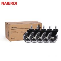 5PCS NAIERDI 3 "Ruota silenziosa universale Sedia da ufficio Ruota di ricambio 60KG Girevole in gomma morbida Rulli sicuri Ferramenta per mobili