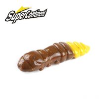 Supercontinent Pupa-Weichköder, weiche Kunststoffköder, Larve, 38 mm/18 Stück, schwimmende Süßwasser-Schwimmköder, Silikon-Weichköder, Wurm