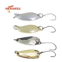 1 stücke 2,5g/3,5g/5g angeln Löffel Forelle Lockt Metall Köder Künstliche Bass Harte pailletten Paillette Metall Stahl Haken Tackle Lockt