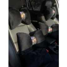 Bling Diamond Crystal Bowknot Car Seat Pillow Rhinestones Supplies Auto Neck Headrest Support Car Accessories Interior for Women
