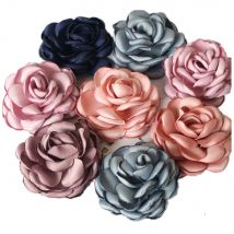 5pcs 5CM Handmade Satin Rose Fabric Artificial Flower Head For Wedding Party Craft Home DIY Decoration
