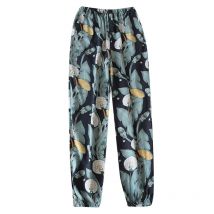 2023 New Floral Printed Trousers Spring Summer Thin & Cool Anti-Mosquito Home Pants Soft Rayon Women's Sleep Bottom With  Pocket