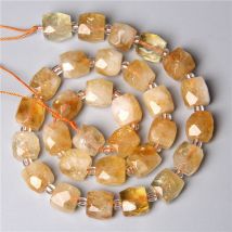 Natürliche facettierte gelbe Citrin Kristallperlen lose Stein Spacer Perlen für DIY Schmuckherstellung Armband Charms Zubehör Geschenke
