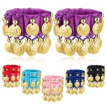 1 paar Bauchtanz Handgelenk Fußfesseln Armband Chiffon Gold Münze Kostüm Zubehör Valentinstag Geschenk Schmuck Frauen Mädchen neue In