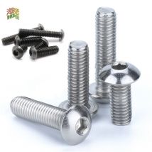 5/50pc M2 M2.5 M3 M4 M5 M6 M8 304 A2-70 Acero inoxidable grado negro 10,9 ISO7380 hexágono cabeza hueca botón Allen tornillo