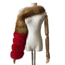 BEIZIRU Women Real Raccoon Fur Silver Fox  Red Fox One Sleeve Ladies Fashion Natural  Headband Women Winter  Headwear